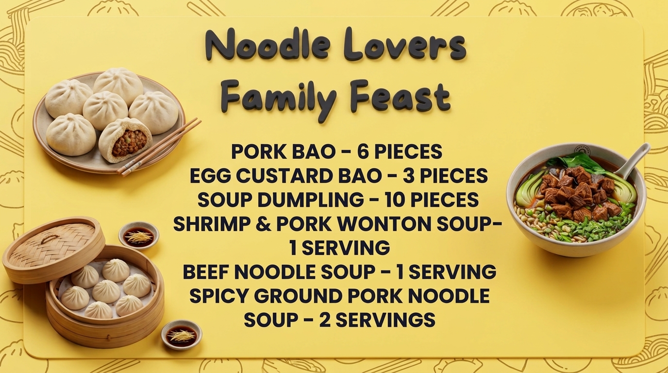 Noodle family feast menu